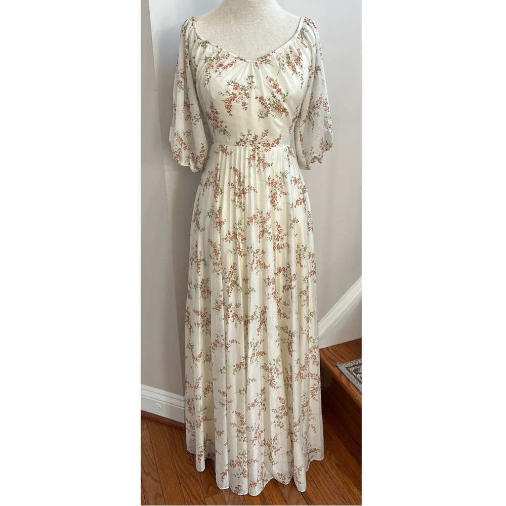 Vintage Prairie Maxi Dress Floral Cottagecore Romantic Regencycore Small